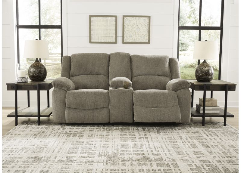 Nalpa 2 Seater American Made Manual Recliner Fabric Sofa with Console- Beige